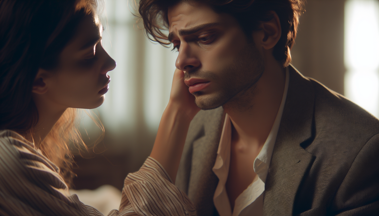 alt_text: Nancy dan Jonathan dalam momen emosional di Stranger Things.