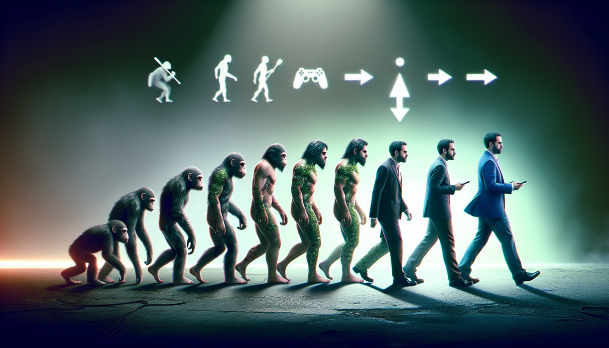 alt_text: Poster mengilustrasikan perkembangan game Yakuza dari hiburan kontroversial ke game populer.