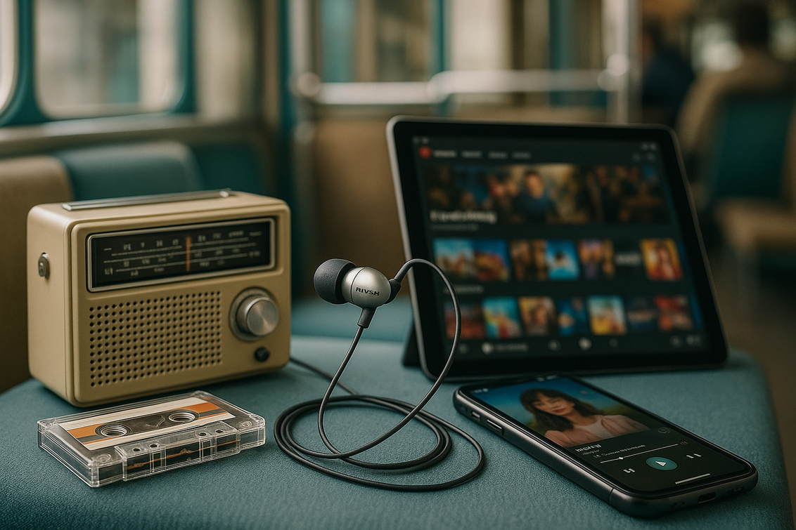 Earphone Kabel Retro untuk Maraton Konten Modern